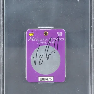 Vijay Singh Signed 2000 Masters Augusta Golf Club Badge Auto 10! BAS Slabbed