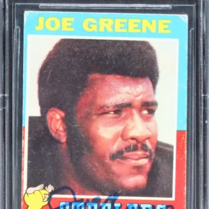 Steelers Joe Greene "HOF 87" Signed 1971 Topps #245 Rookie Card Auto 10 BAS Slab