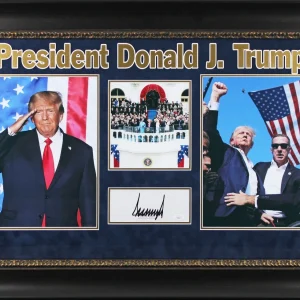 Donald J. Trump Authentic Signed & Framed Cut Signature Autographed JSA