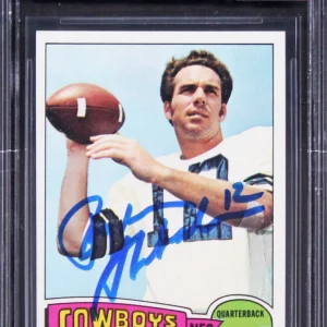 Cowboys Roger Staubach Authentic Signed 1975 Topps #145 Card Auto 10 BAS Slabbed