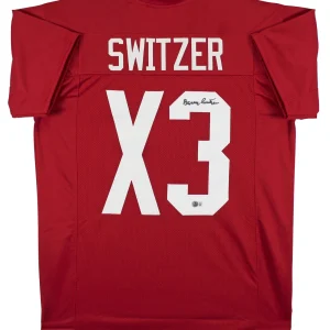Oklahoma Barry Switzer Authentic Signed Maroon Pro Style Jersey BAS Witnessed