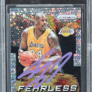 Shaquille O'neal Signed 2019 Panini Prizm Fearless Fast Break #19 Card BAS Slab