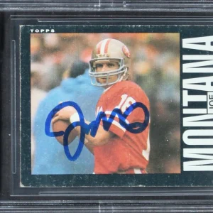 49ers Joe Montana Signed 1985 Topps #157 Card Auto Graded Gem Mint 10! BAS Slab