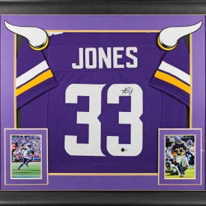 Aaron Jones Authentic Signed Purple Pro Style Framed Jersey BAS Witnessed