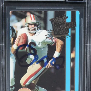 49ers Joe Montana Signed 1990 Action Packed AM #1 Card Auto 10! BAS Slabbed