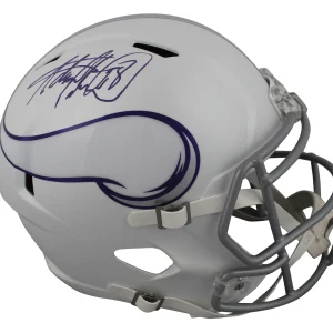 Vikings Adrian Peterson Signed 2024 Alt Full Size Speed Rep Helmet BAS Witnessed