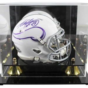 Vikings Adrian Peterson Signed 2024 On-Field Alt Speed Mini Helmet W/ Case BAS W