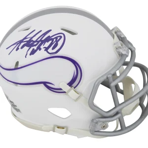 Vikings Adrian Peterson Signed 2024 On-Field Alt Speed Mini Helmet BAS Witnessed
