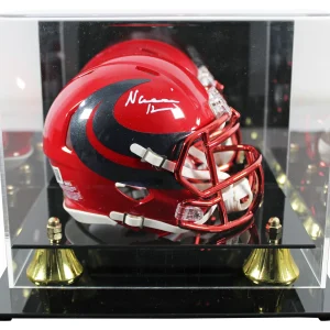 Texans Nico Collins Signed 2024 On-Field Alt Speed Mini Helmet W/ Case BAS Wit