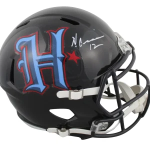 Texans Nico Collins Signed 2024 Alt H-Town Full Size Speed Rep Helmet BAS Wit