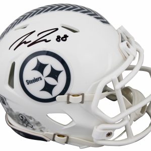Steelers Pat Freiermuth Signed Salute To Service III Speed Mini Helmet BAS Wit