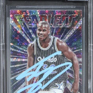 Shaquille O'Neal Signed 2021 Panini Prizm Fearless FB #18 Card Auto 10! BAS Slab