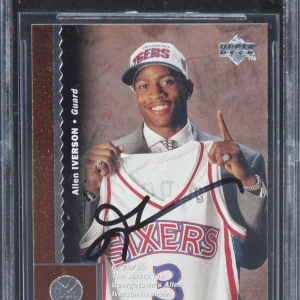 76ers Allen Iverson Authentic Signed 1996 Upper Deck #91 Card BAS Slabbed