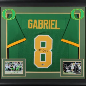 Oregon Dillon Gabriel Authentic Signed Green Pro Style Framed Jersey BAS Witness