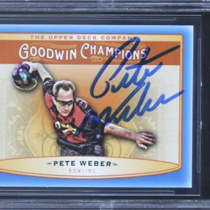 Pete Weber Signed 2019 UD Goodwin Champions Goudey Royal Blue #96 Card BAS Slab