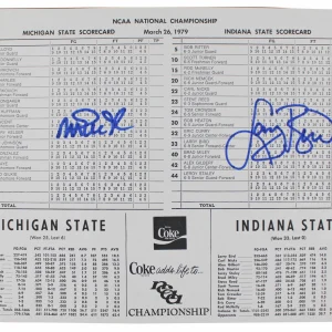 Magic Johnson & Larry Bird Signed 1979 NCAA Final Scorecard BAS Wit #1W867912