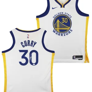 Warriors Stephen Curry Signed White Nike Association Edition Swingman Jersey JSA