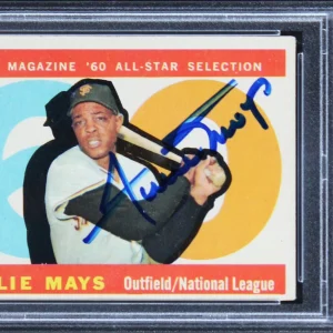 Giants Willie Mays Signed 1960 Topps AS #564 Card Grade VG-EX 4 Auto 8 PSA Slab