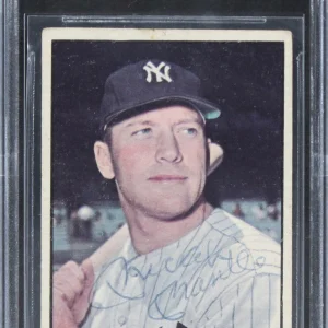 Yankees Mickey Mantle Authentic Signed 1961 Topps #300 Card BAS Slabbed