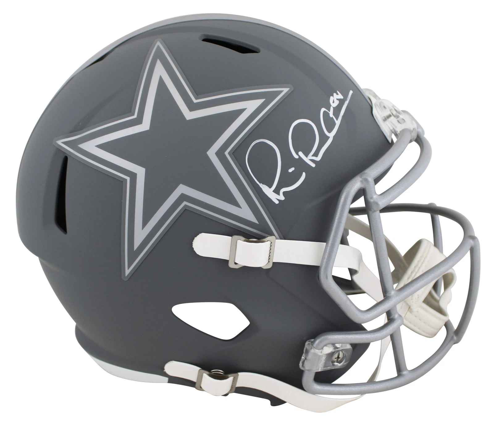 Cowboys Michael Irvin Signed Slate Full Size Speed Rep Helmet BAS ...