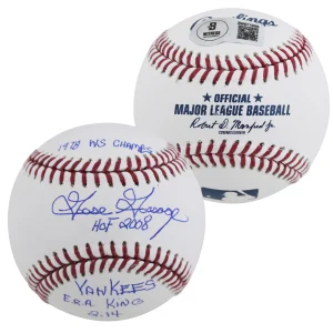 Yankees Goose Gossage "3x Insc ERA King" 2.14 Signed Oml Baseball BAS Witnessed