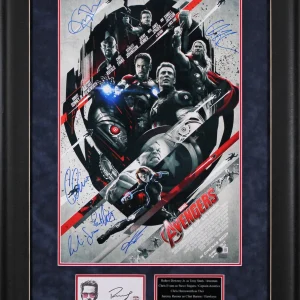 Avengers (7) Downey, Hemsworth, Renner, Evans +3 Signed Framed Display BAS & PSA