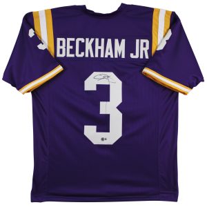 LSU Odell Beckham Jr. Authentic Signed Purple Pro Style Jersey BAS Wit #2W729942