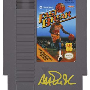 Magic Johnson Signed Nintendo Fast Break Video Game Cartridge BAS Witnessed