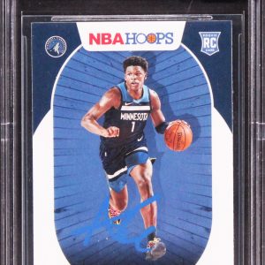 Anthony Edwards Signed 2020 Hoops #216 Rookie Card Auto 10! BAS Slabbed
