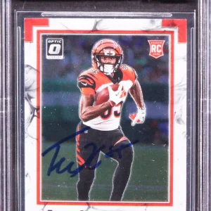 Tee Higgins Signed 2020 Donruss Optic Rookie Elite Series #11 Card 10! BAS Slab