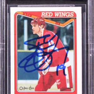 Red Wings Steve Yzerman Signed 1990 O-Pee-Chee #222 Card Auto Mint 10! BAS Slab