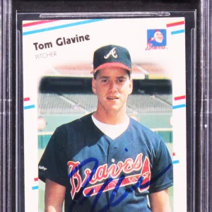 Braves Tom Glavine Signed 1988 Fleer #539 Rookie Card Auto Gem 10! BAS Slabbed