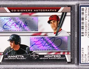 Chris Iannetta & Miguel Montero Signed 2007 Topps Co-Signer #CS-IM Card PSA Slab