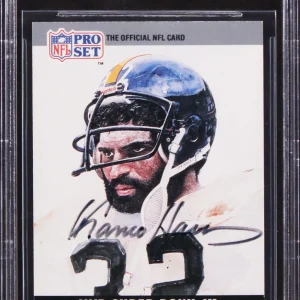 Steelers Franco Harris Signed 1990 Pro Set Super Bowl MVP'S #9 Card BAS Slabbed