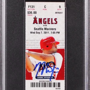 Mike Trout Signed Rookie Season Full Ticket Stub Graded VG 3 Auto 10! PSA Slab
