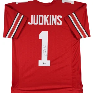 Ohio State Quinshon Judkins Authentic Signed Red Pro Style Jersey BAS Witnessed