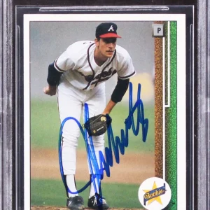 Braves John Smoltz  Authentic Signed 1989 Upper Deck #17 Rookie Card BAS Slabbed