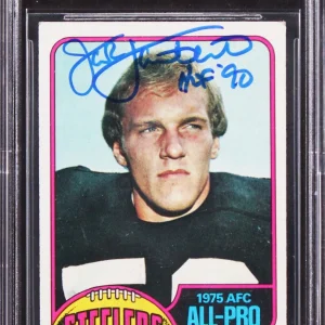 Steelers Jack Lambert "HOF 90" Signed 1976 Topps #220 Card Auto 10! BAS Slabbed