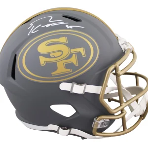 49ers George Kittle Signed Slate Full Size Speed Rep Helmet BAS Witnessed