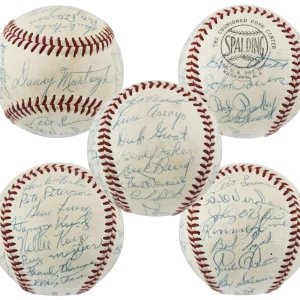 1957 Pirates (27) Clemente, Daniels, Smith, Friend Signed Giles Onl Baseball BAS