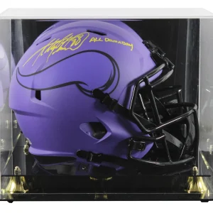 Adrian Peterson "All Damn Day" Signed Rave F/S Speed Rep Helmet w/ Case BAS Wit