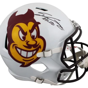 Arizona State Sam Leavitt Signed White Full Size Speed Rep Helmet BAS Witnessed
