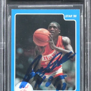 Hawks Dominique Wilkins "HOF 06" Signed 1986 Star BOB #14 Card Auto 10! BAS Slab