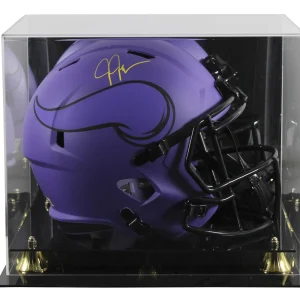 Vikings Justin Jefferson Signed Rave Full Size Speed Rep Helmet W/ Case BAS Wit