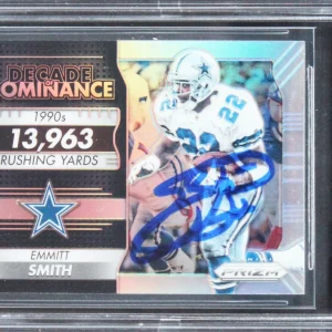 Cowboys Emmitt Smith Signed 2016 Panini Prizm DOD #7 Card Auto 10! BAS Slabbed