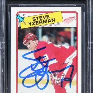 Red Wings Steve Yzerman Signed 1988 Topps #196 Card Auto 10! BAS Slabbed