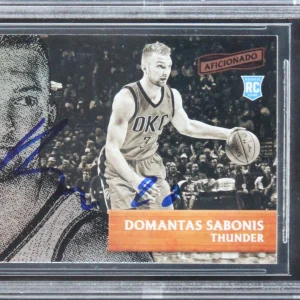Thunder Domantas Sabonis Signed 2016 Panini Aficionado #55 Rookie Card BAS Slab