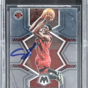Raptors Pascal Siakam Authentic Signed 2021 Panini Mosaic #63 Card BAS Slabbed