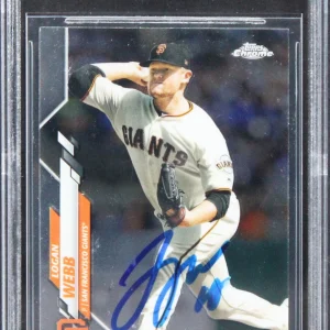 Giants Logan Webb Authentic Signed 2020 Topps Chrome #117 Card BAS Slabbed