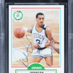 Celtics Dennis Johnson Authentic Signed 1990 Fleer #9 Card BAS Slabbed